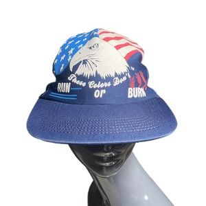 Vintage American Eagle USA patriot striped trucker hat